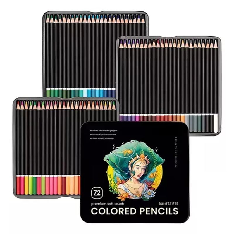 GENERICO - Set 72 Lapices Colores Arte Profesional A Base Aceite Dibujo