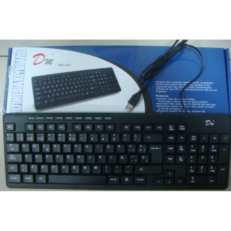 DM - Teclado Para PC con cable Conexión usb