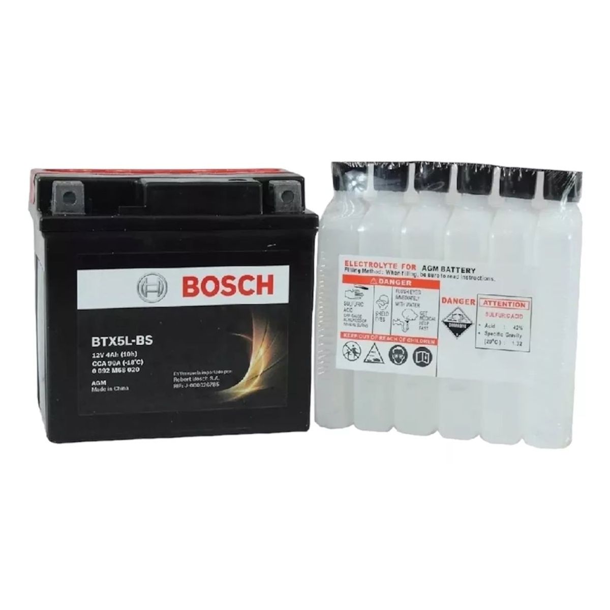 BOSCH - Bateria Bosch Agm Btx5l-bs 4ah 12v