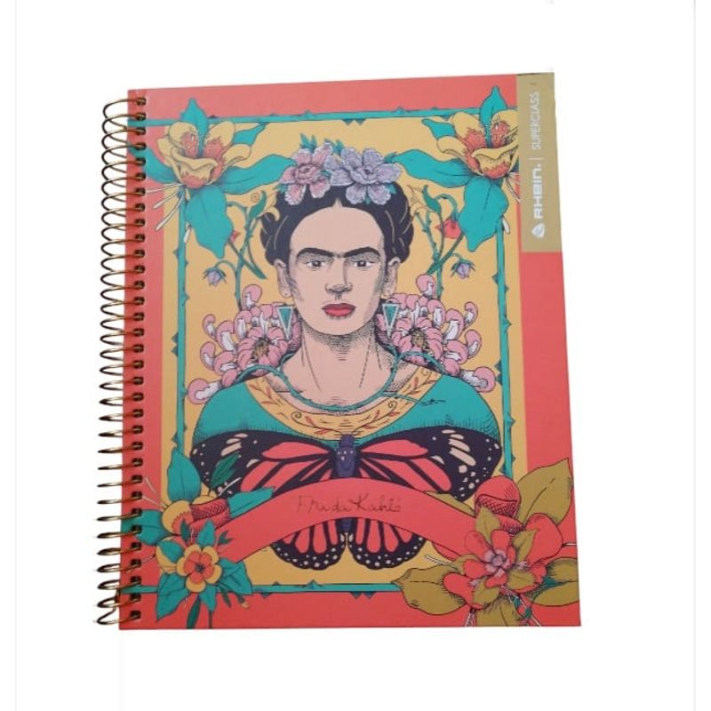 GENERICO - Cuaderno Medio Oficio 5 Mm 150 Hjs Frida Khalo Mariposa