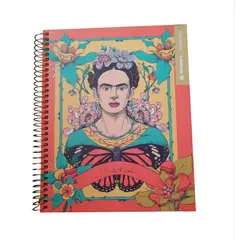 GENERICO - Cuaderno Medio Oficio 5 Mm 150 Hjs Frida Khalo Mariposa