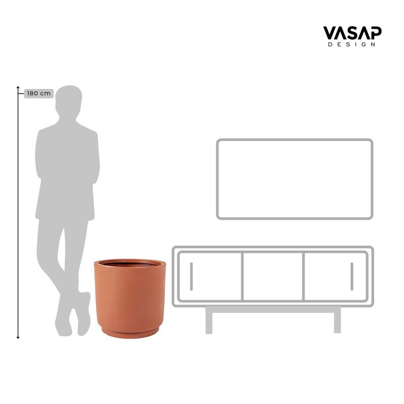 THE POPULAR DESIGN - MACETERO CUMBUCA ALARGADO GG TERRACOTA CPLATO