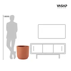 THE POPULAR DESIGN - MACETERO CUMBUCA ALARGADO GG TERRACOTA CPLATO