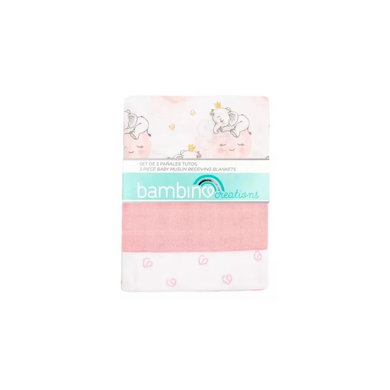 BAMBINO - Pañales Tutos Diseño Elefante sobre Luna Rosa