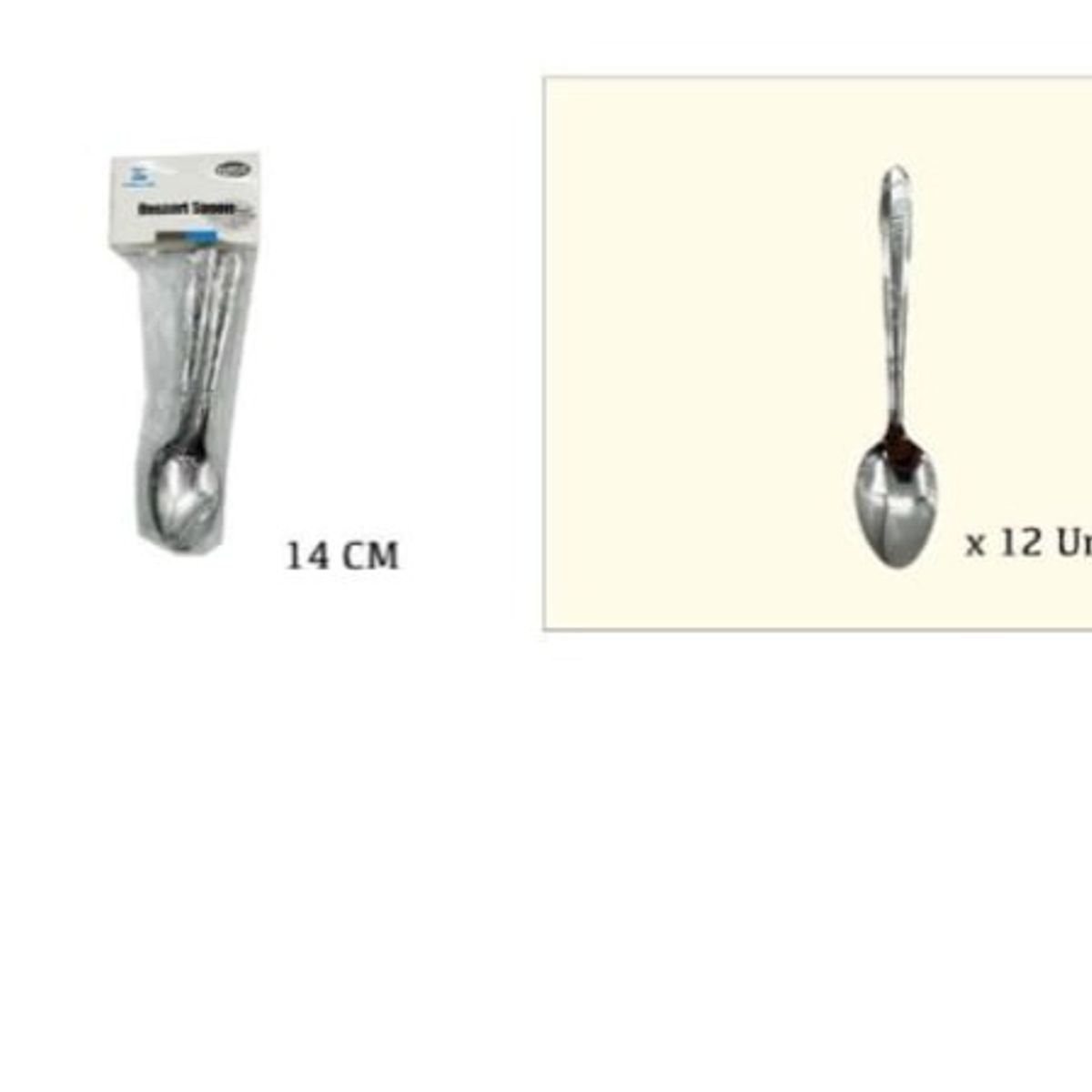 GENERICO - Cuchara Acero Inoxidable 12 Piezas 14 Cm
