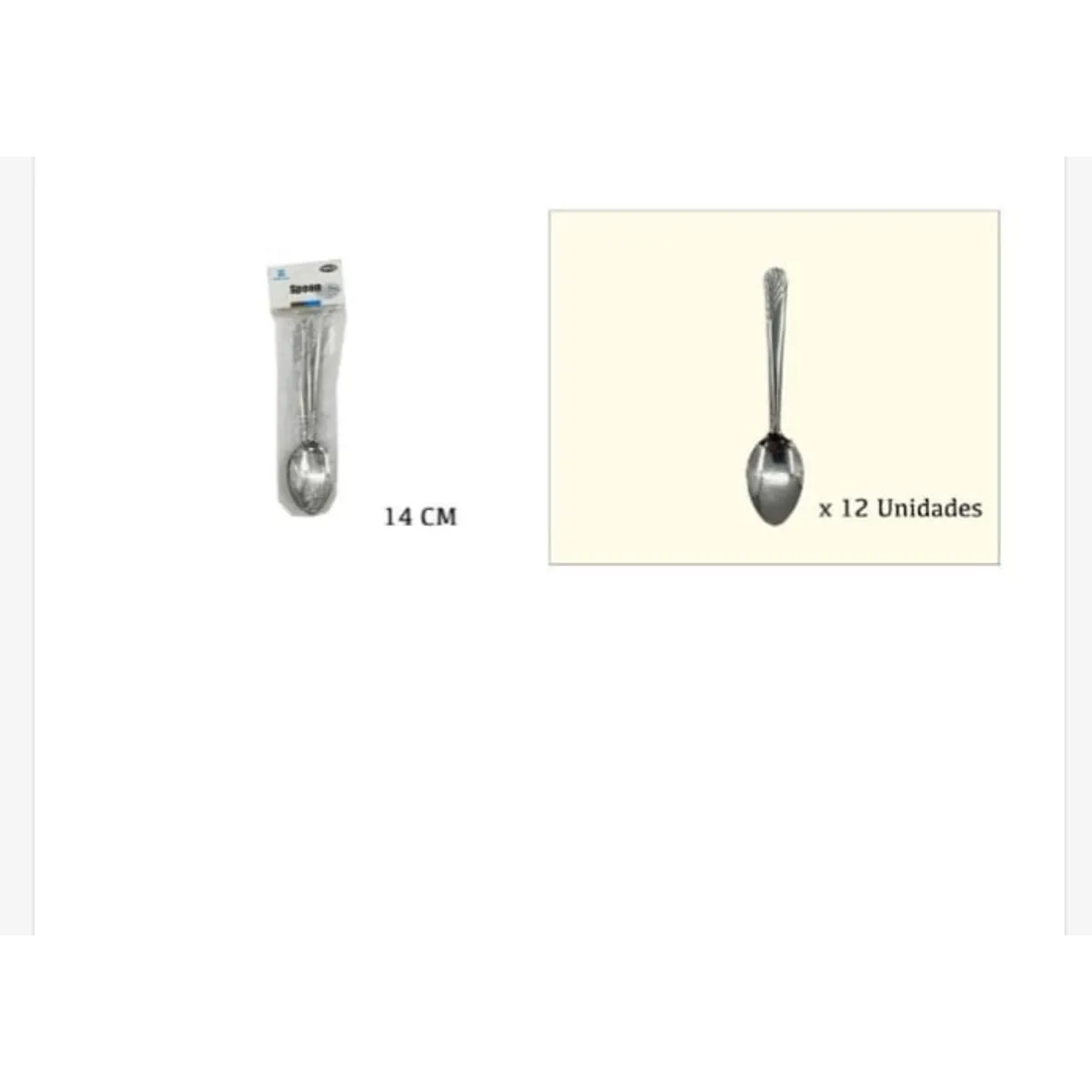 GENERICO - Cucharas De Acero Inoxidable 12 Piezas 14 Cm