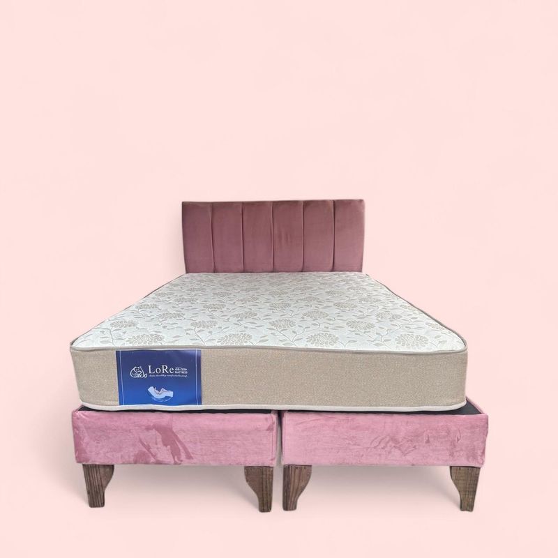 GENERICO - Cama Tubular Europea 2 Plazas Palo-Rosa