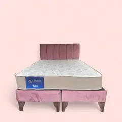 GENERICO - Cama Tubular Europea 2 Plazas Palo-Rosa