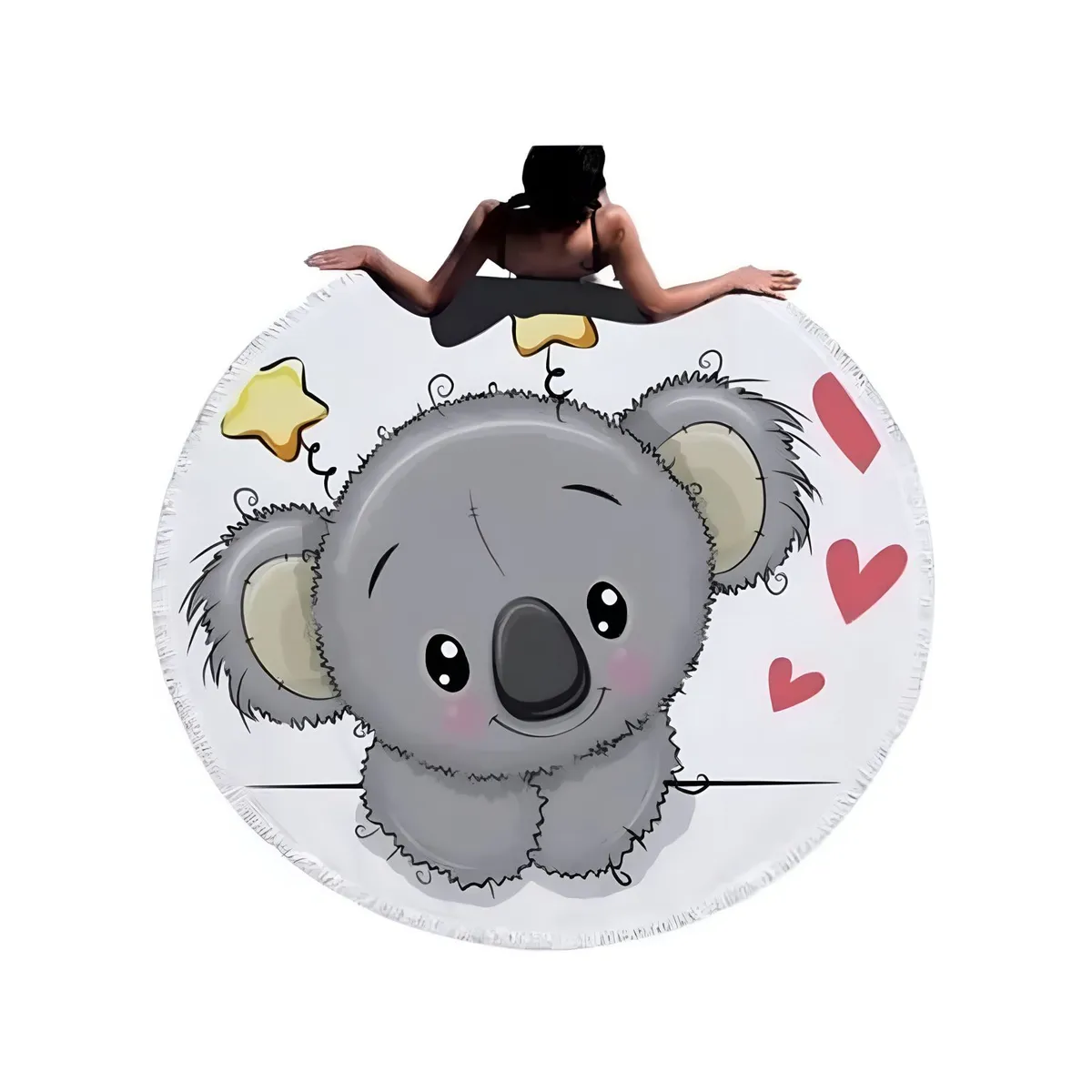 GENERICO - Toalla Manta redonda playera con diseño koala