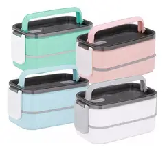 GENERICO - Fiambrera Para Microondas Bento Box Compartimientos 1400 Ml.