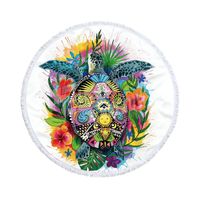 Toalla Manta redonda playera con diseño tortuga