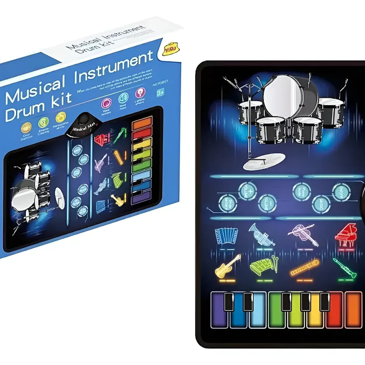 GENERICO - Alfombra De Batería De Piano Musical 2 En 1