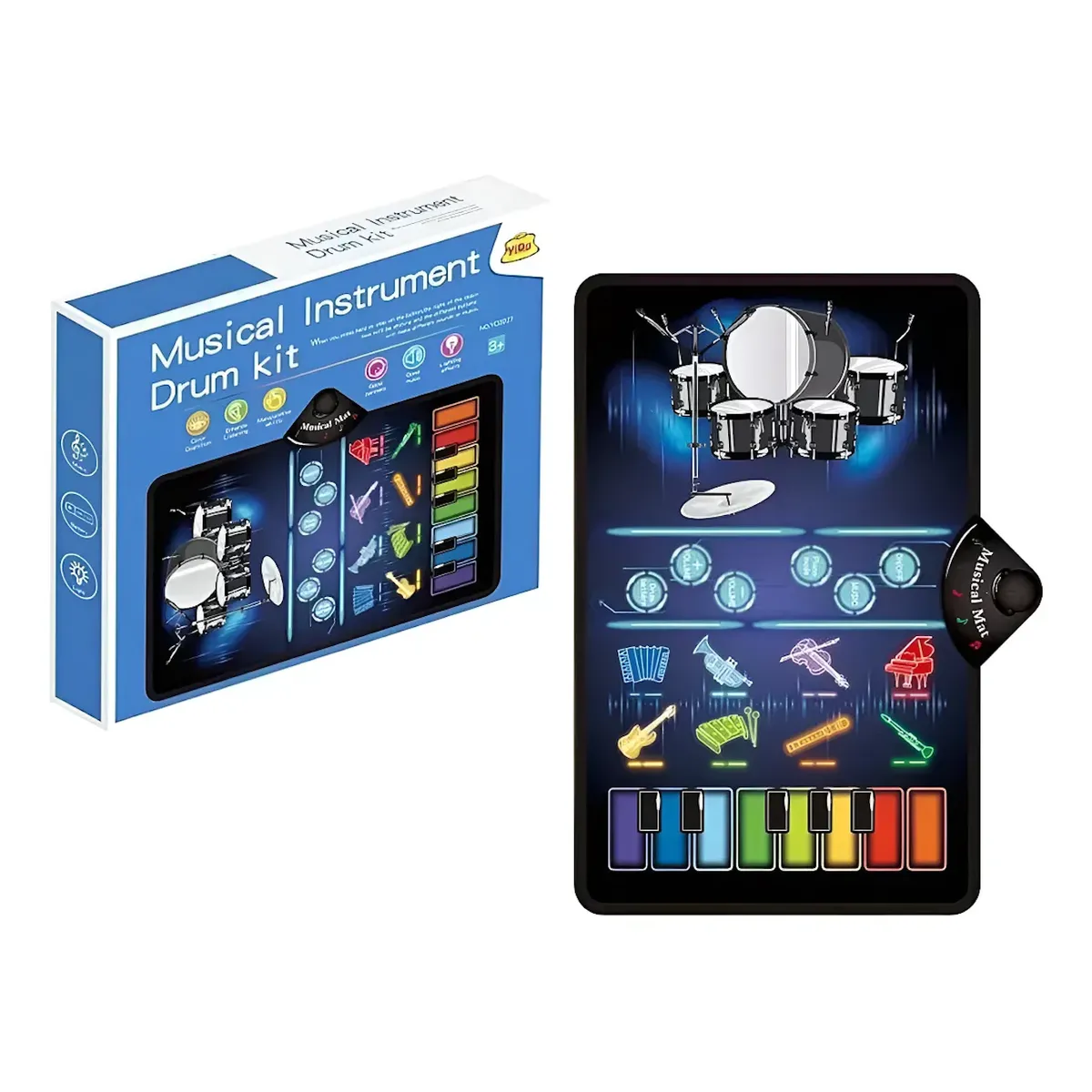 GENERICO - Alfombra De Batería De Piano Musical 2 En 1