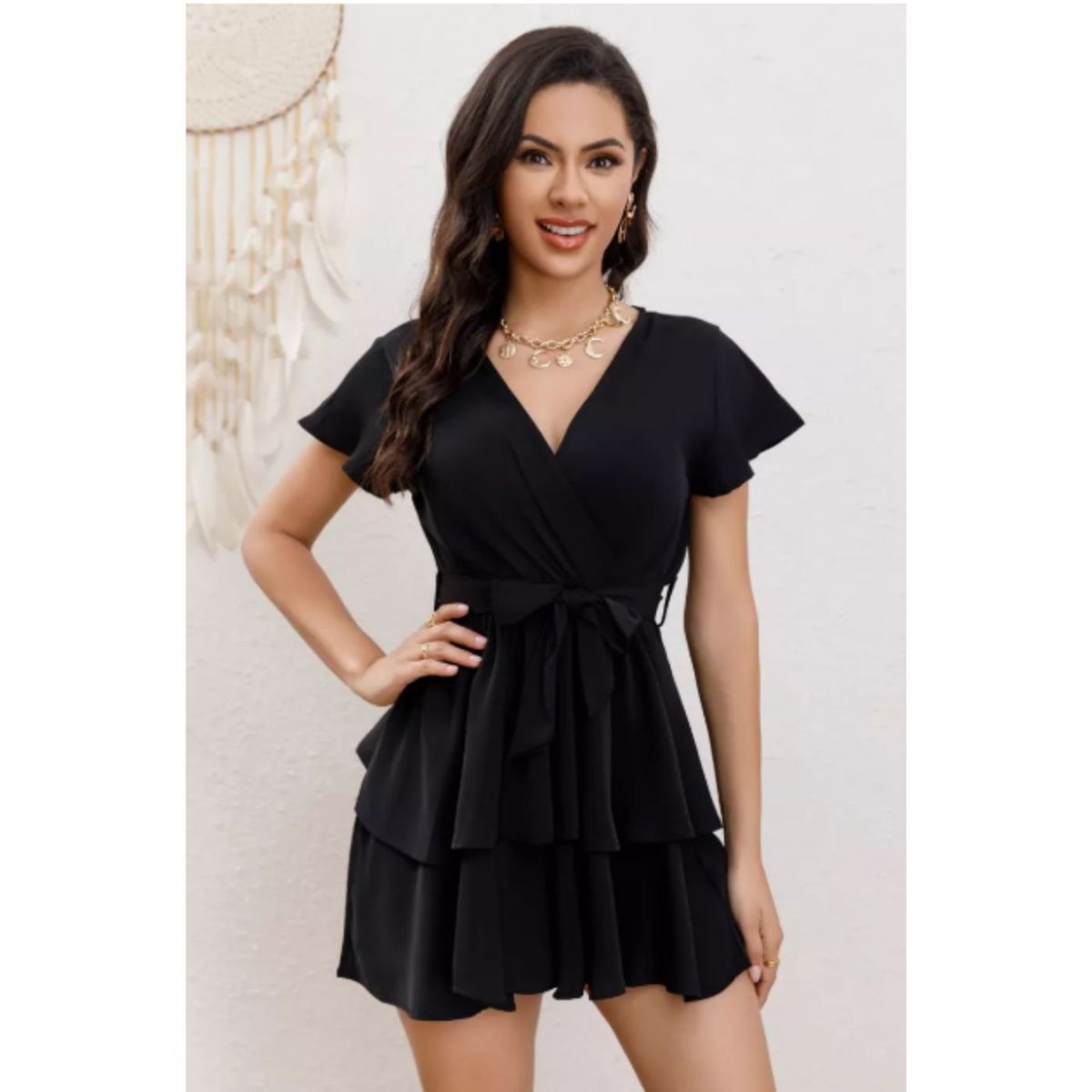 LIKE SHOP - Enterito Corto Mini Vestido Short Verano Casual Eventos 341