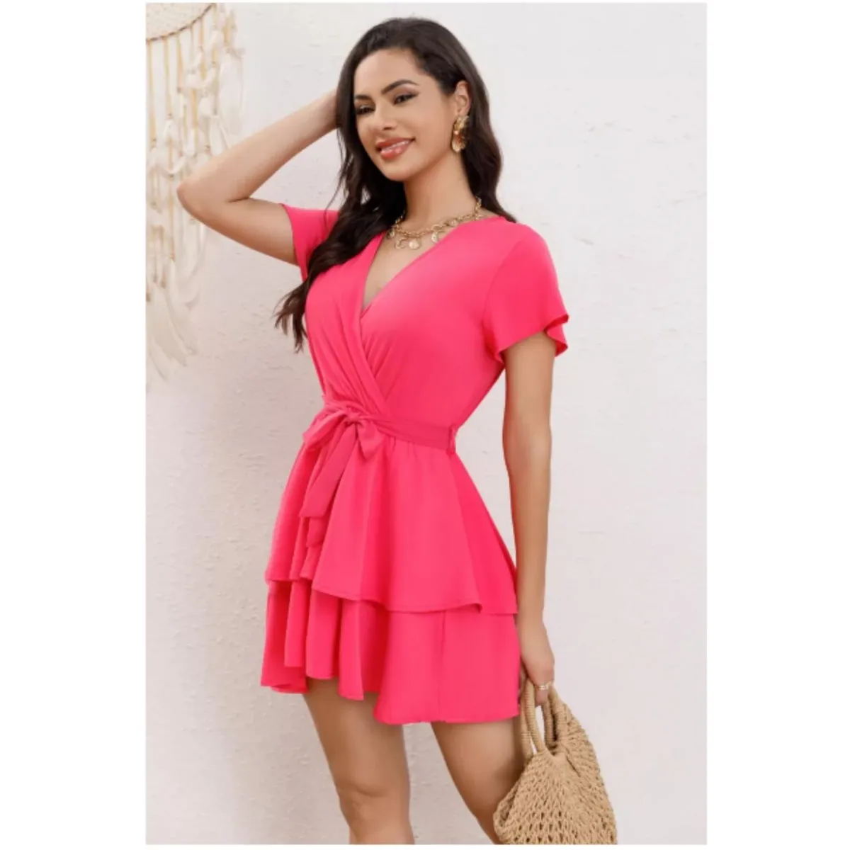 LIKE SHOP - Enterito Corto Mini Vestido Short Verano Casual Eventos 341