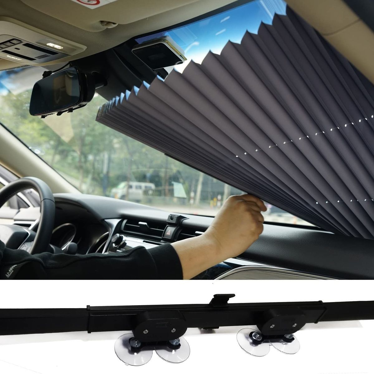 MOVI - PARASOL RETRÁCTIL PARA AUTOS Y CAMIONETAS XL