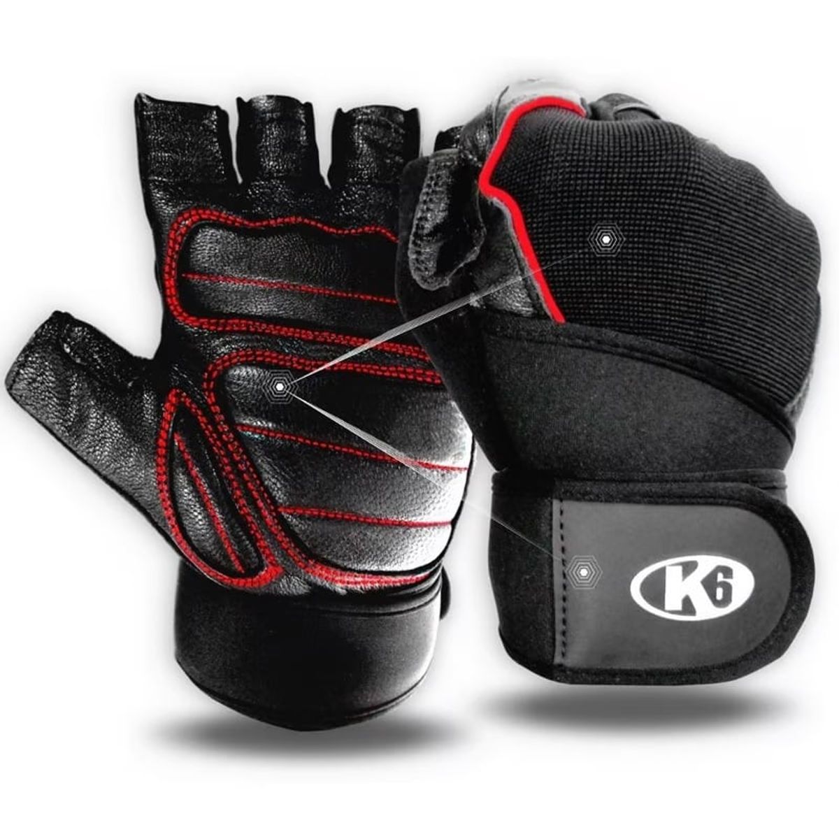 K6 FITNESS - Guante Fitness K6 Ice Border Par