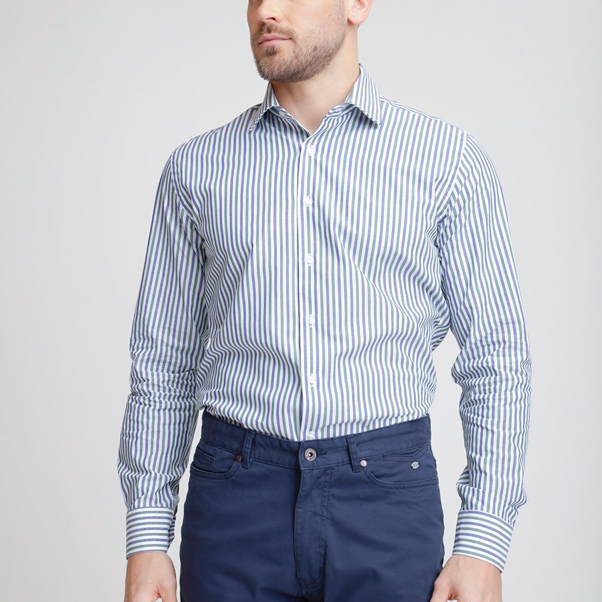 TRIAL - Camisa hombre casual Italiana verde
