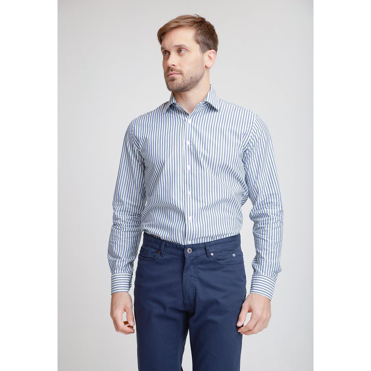TRIAL - Camisa hombre casual Italiana verde