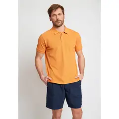 TRIAL - Polera Hombre Casual Algodón Polo Regular Marini Naranjo
