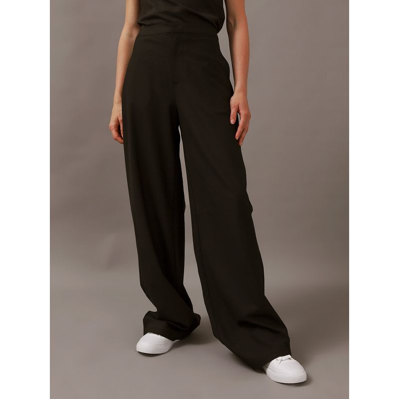 CALVIN KLEIN - Pantalon Wide Leg Knit Negro Calvin Klein