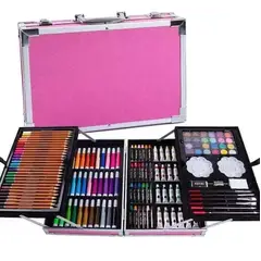 GENERICO - Kit Dibujo Nino 145pcs En Maleta Aluminio Dos Piso