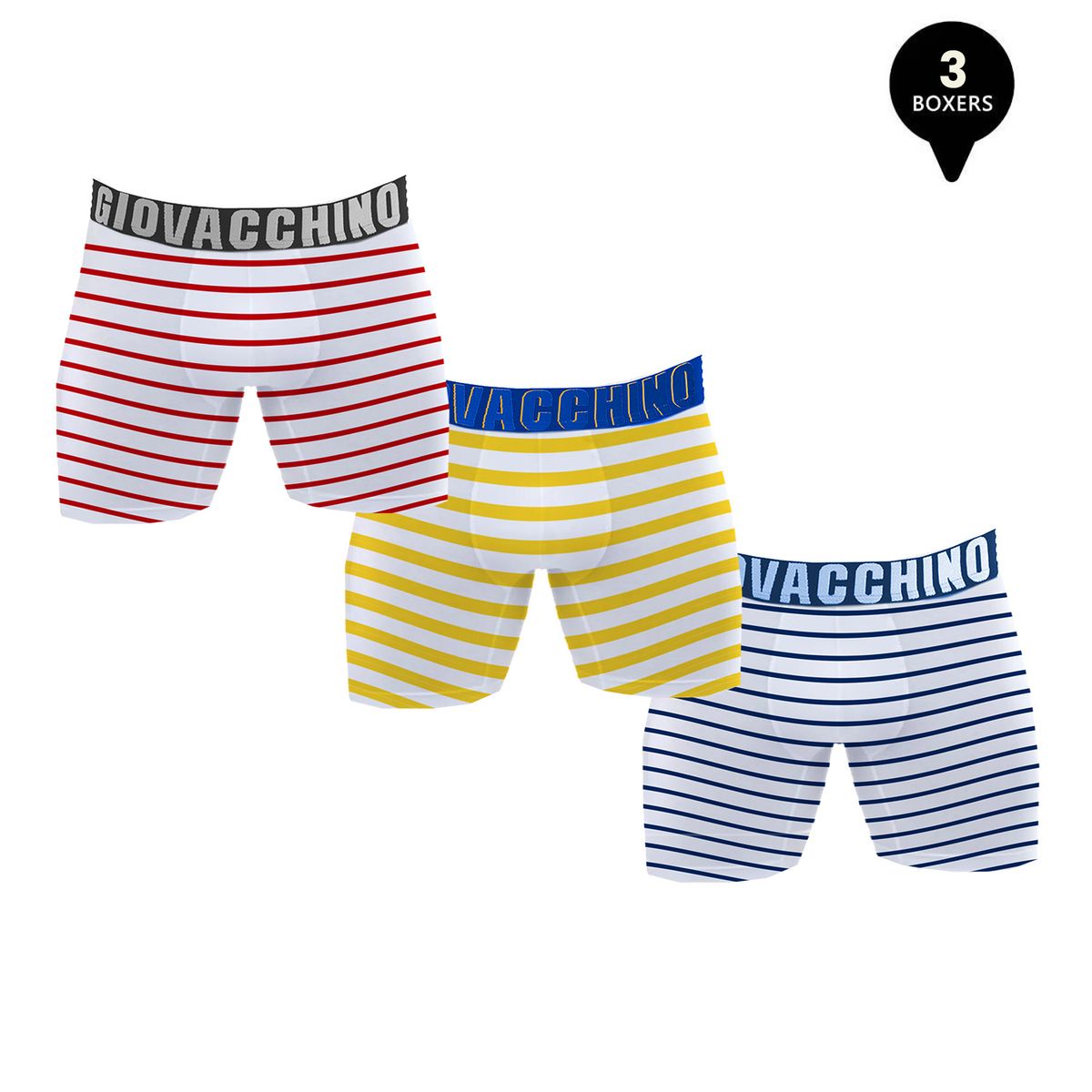 GIOVACCHINO - Pack de 3 Boxer Largo Algodón Hombre.