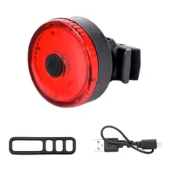 GENERICO - Luz Bicicleta Trasera 3 LED Redonda Recargable Con Conexion