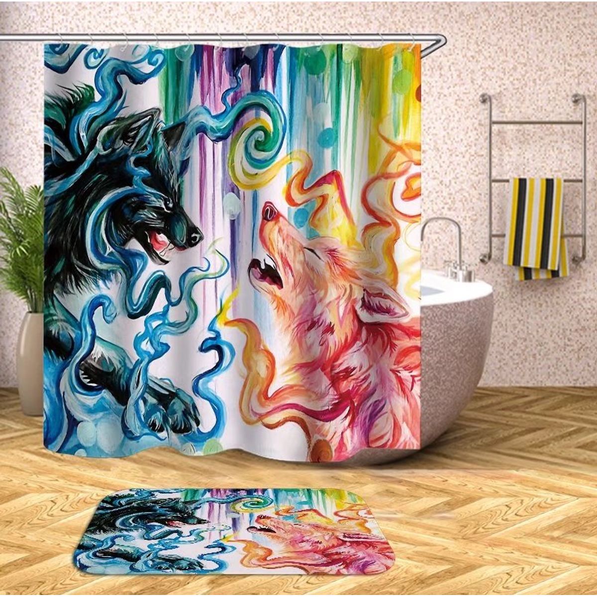 ANGELES DEL HOGAR - CORTINA PARA BAÑO DE GENERO 180 CM X 180 CM