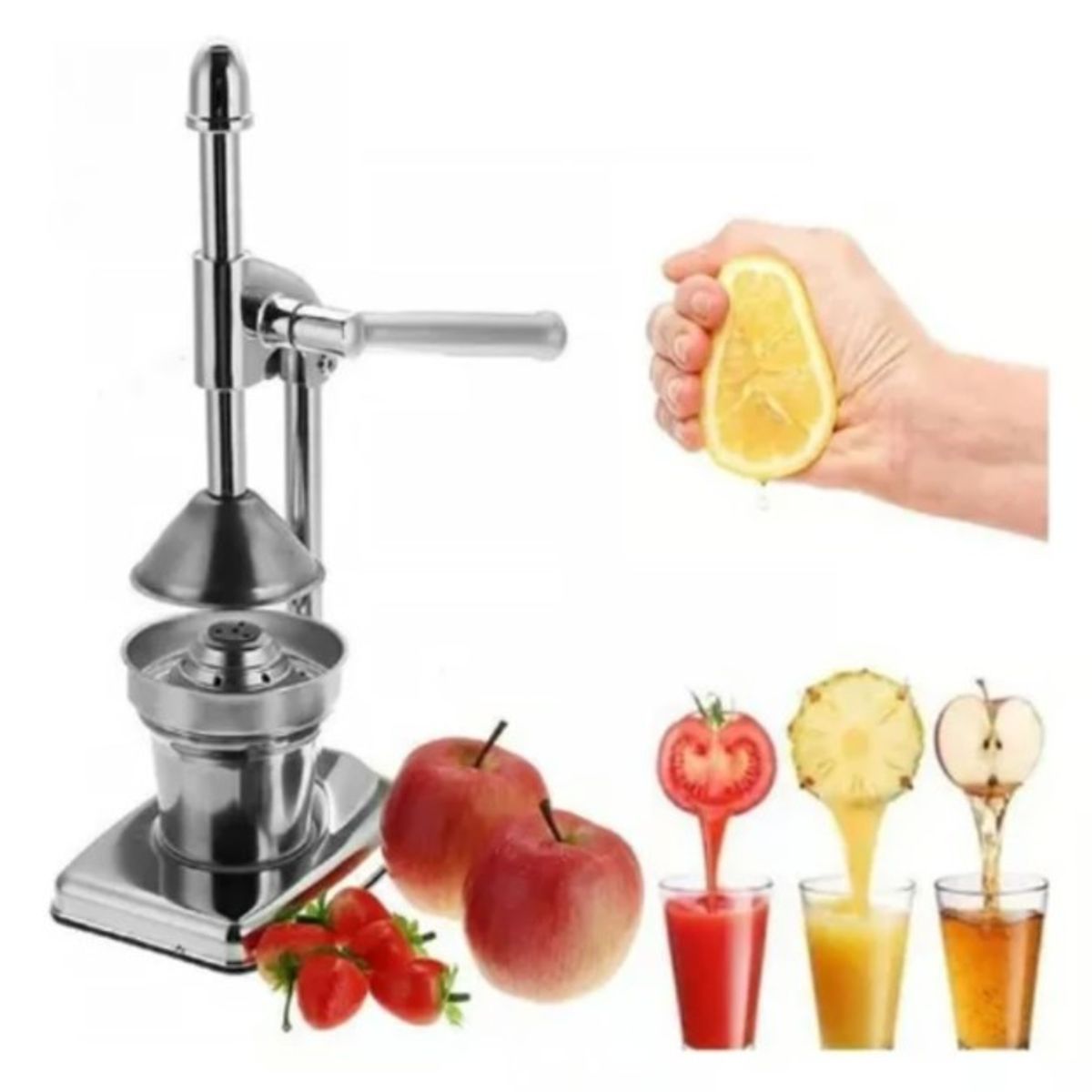 GENERICO - Exprimidor Manual Saca Jugo Acero Inoxidable