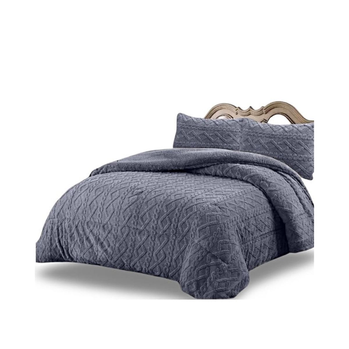 GENERICO - CUBRECAMA CHIPORRO TRENZADO KING PLOMO