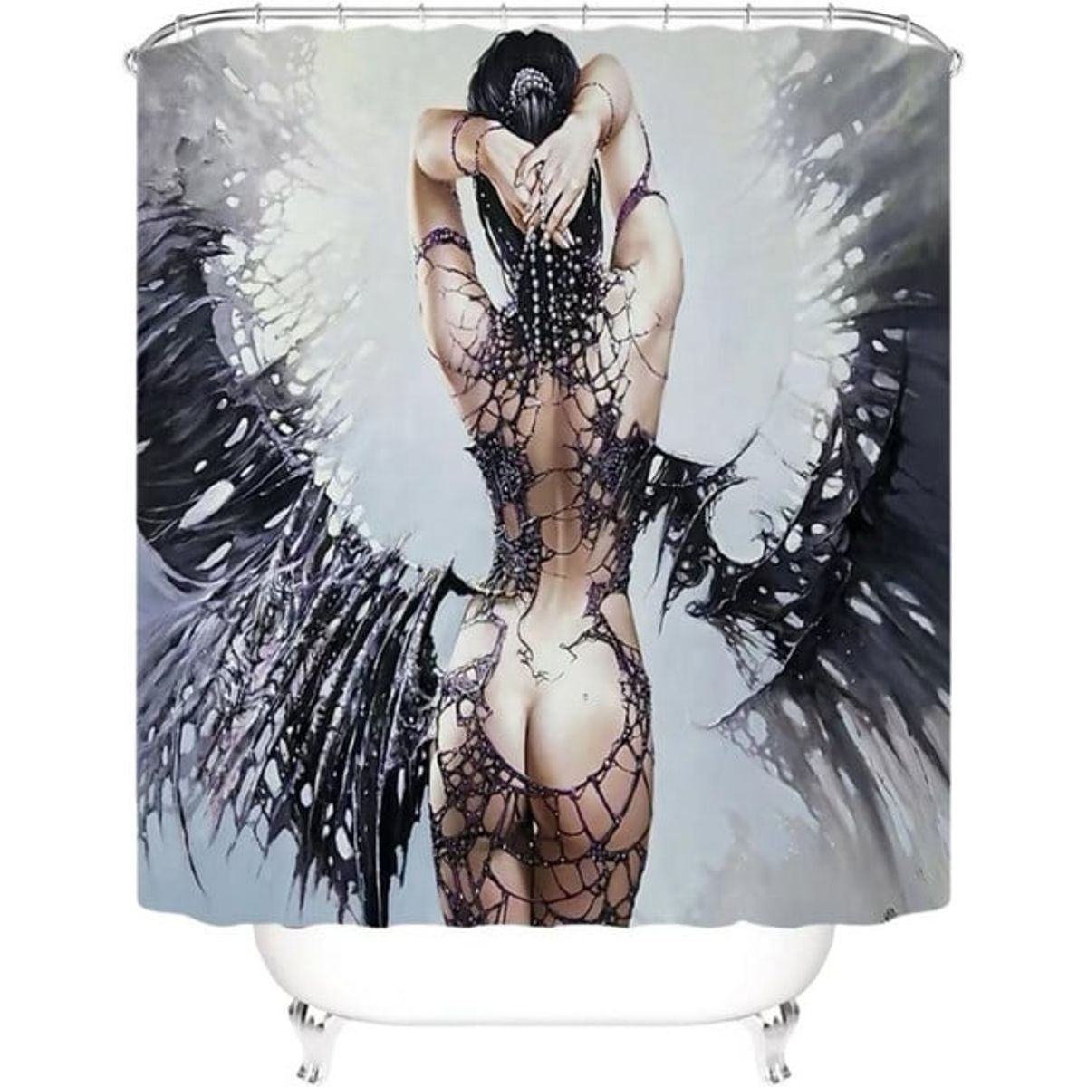 GENERICO - CORTINA DE BAÑO MAS FORRO DE DUCHA IMPERMEABLE