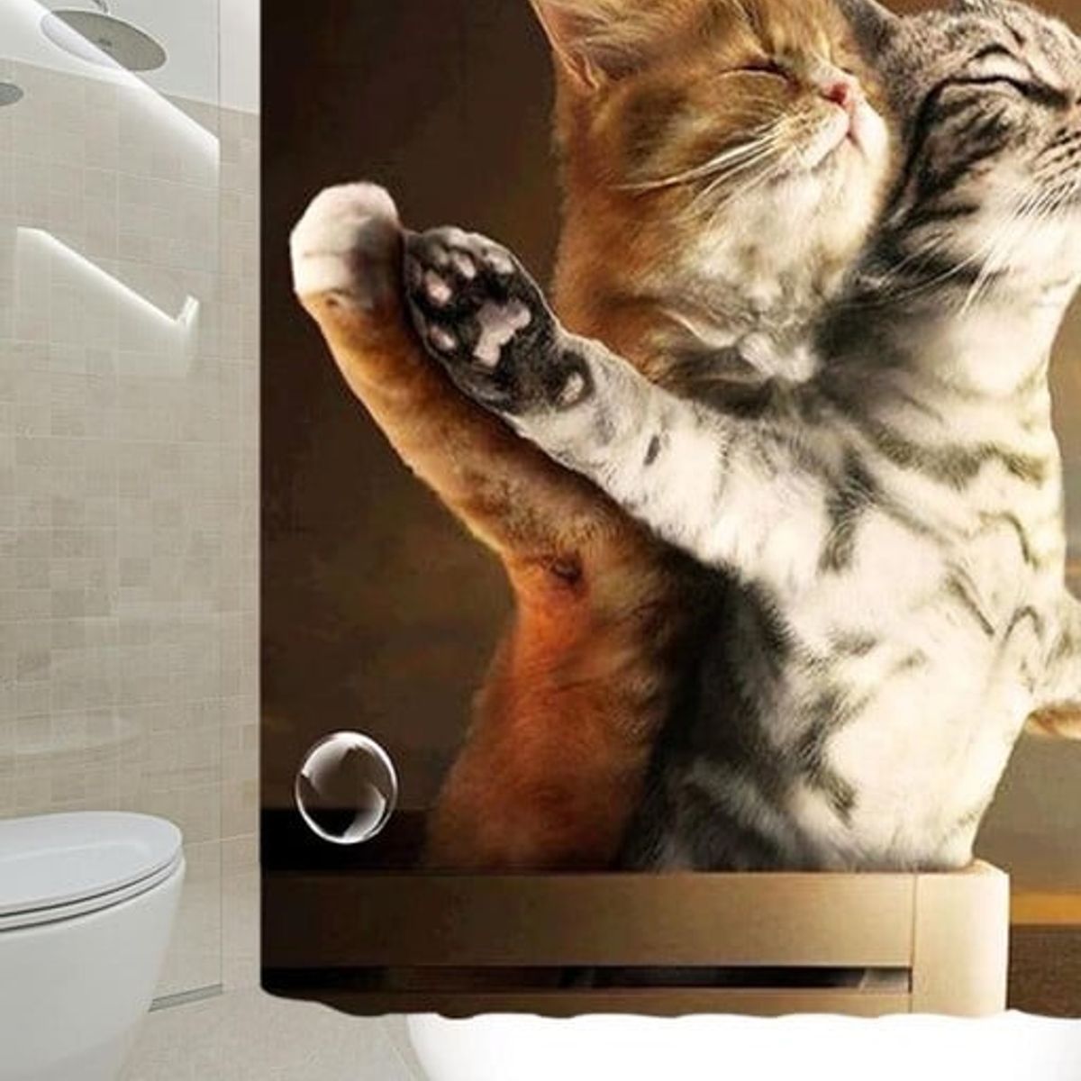 GENERICO - CORTINA DE BAÑO MAS FORRO DE DUCHA IMPERMEABLE