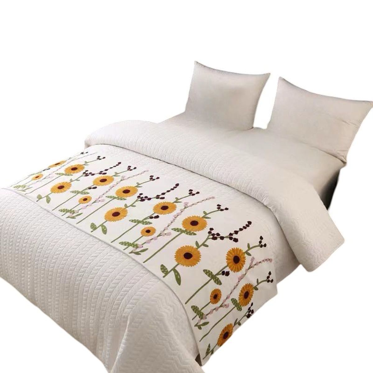 GENERICO - PIECERA DE CAMA BORDADA DECORATIVA 60X200 CM