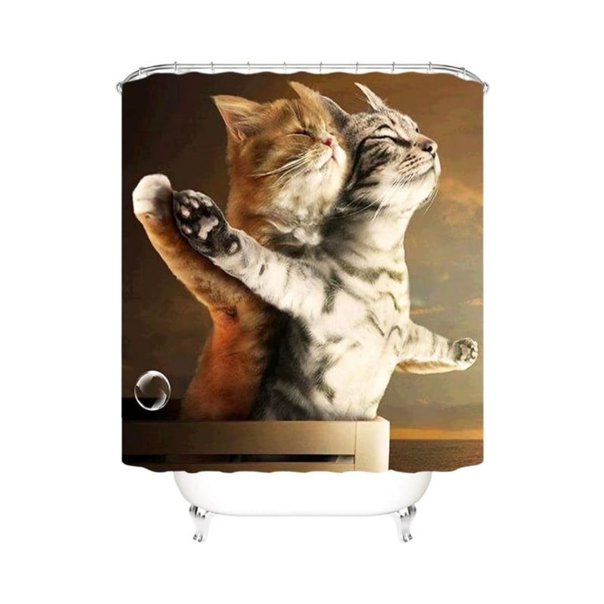 GENERICO - CORTINA DE BAÑO MAS FORRO DE DUCHA IMPERMEABLE