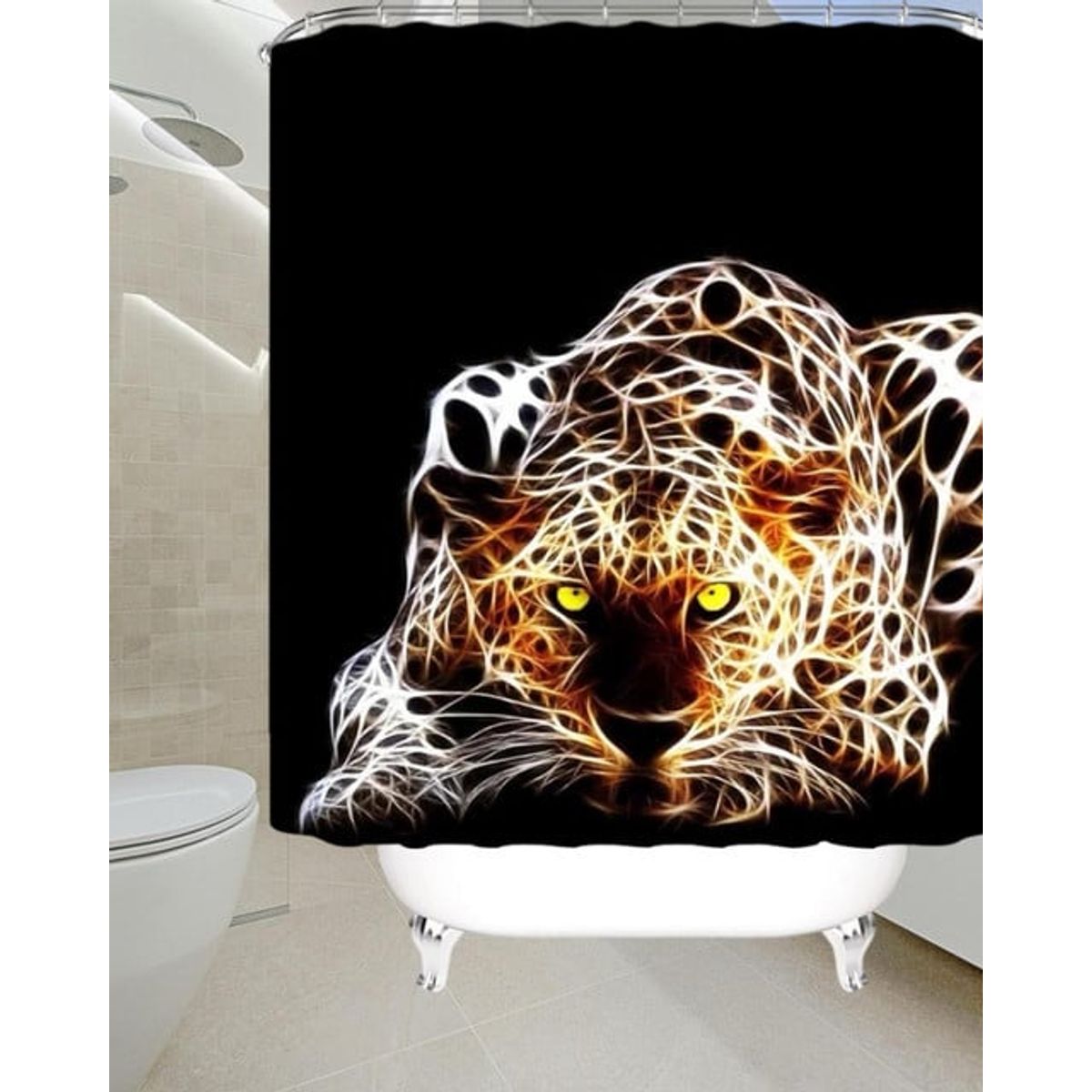 GENERICO - CORTINA DE BAÑO MAS FORRO DE DUCHA IMPERMEABLE