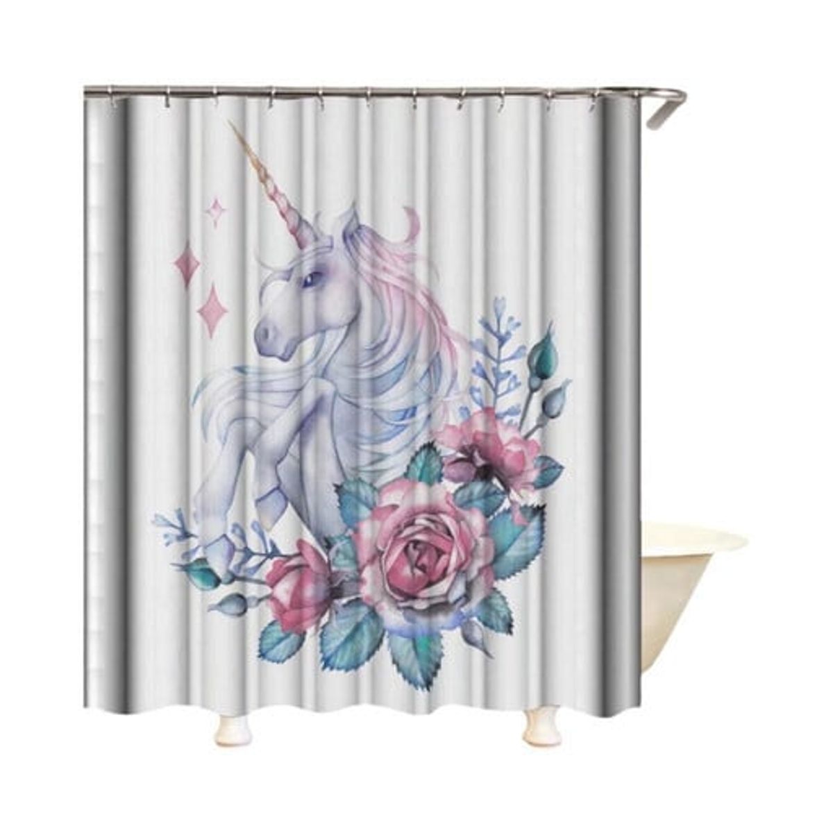 GENERICO - CORTINA DE BAÑO MAS FORRO DE DUCHA IMPERMEABLE