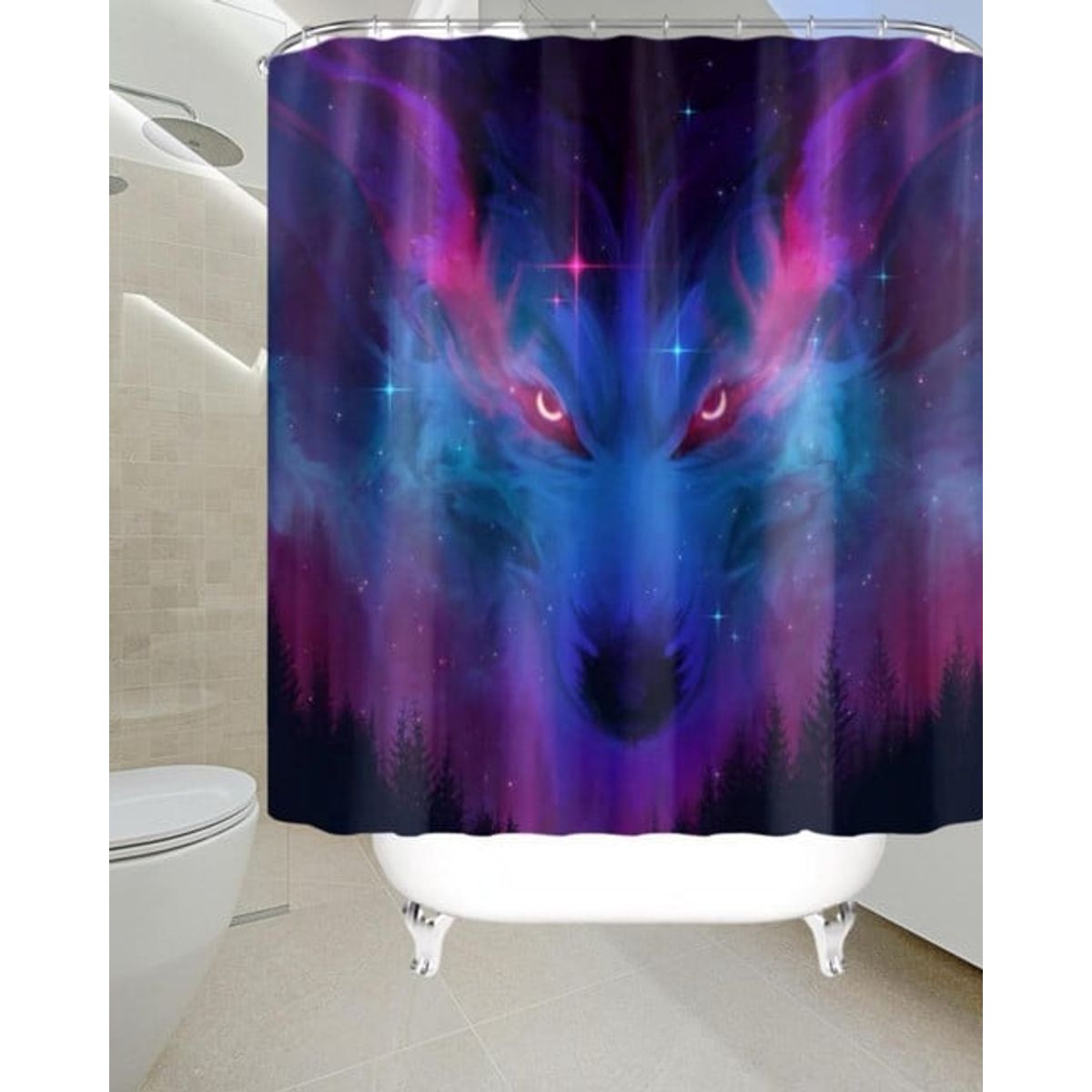 GENERICO - CORTINA DE BAÑO MAS FORRO DE DUCHA IMPERMEABLE