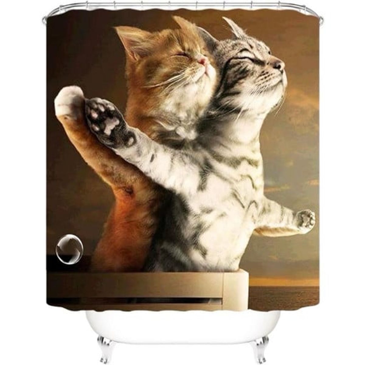 GENERICO - CORTINA DE BAÑO MAS FORRO DE DUCHA IMPERMEABLE