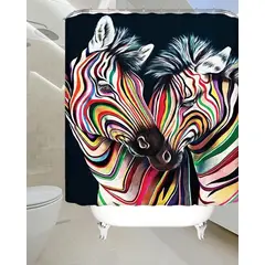 GENERICO - CORTINA DE BAÑO MAS FORRO DE DUCHA IMPERMEABLE