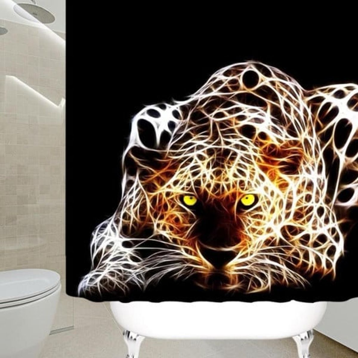 GENERICO - CORTINA DE BAÑO MAS FORRO DE DUCHA IMPERMEABLE