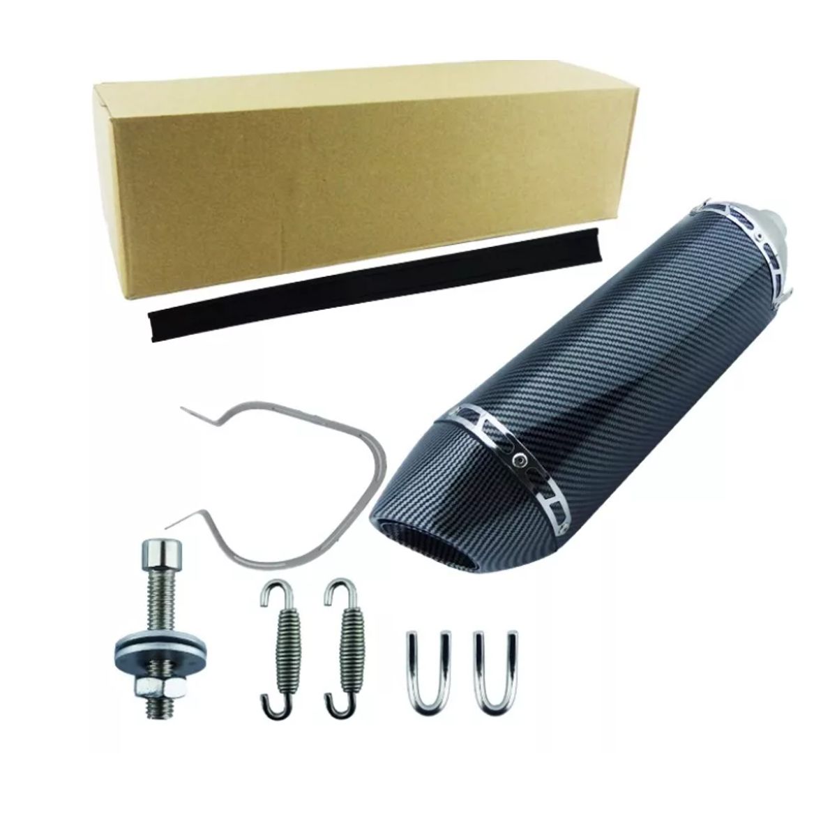 GENERICO - Tronador Para Motos Sc Project Carbón 38cm