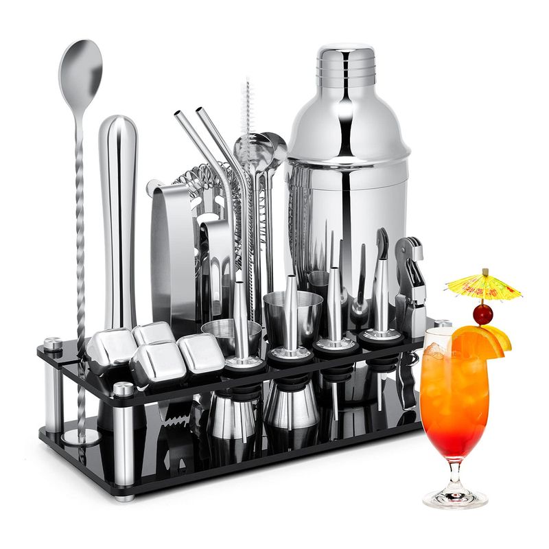 EVERSO - 23 Pcs Kit Bartender Set De Cocteleria Tragos 750ml Shaker Boston