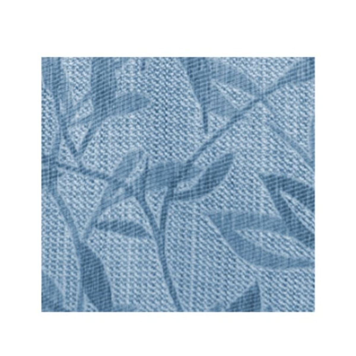 GENERICO - Cortina Opaca Jacquard Set 2 Paños 140 x 230 cm - Azul Ramas 740
