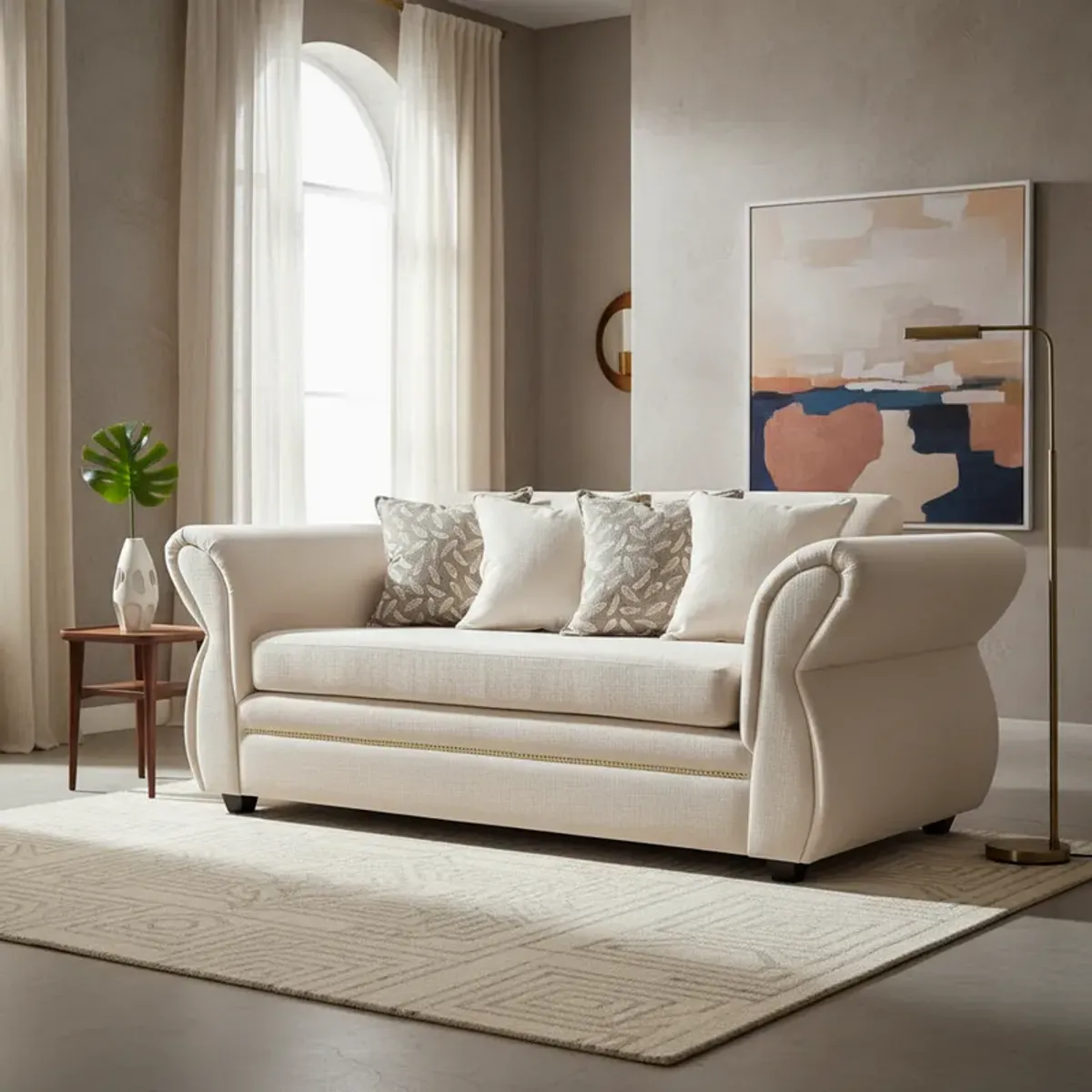 FLOBAL - Sofá 3 Cuerpos Grecia - Tela Repelente a Líquidos