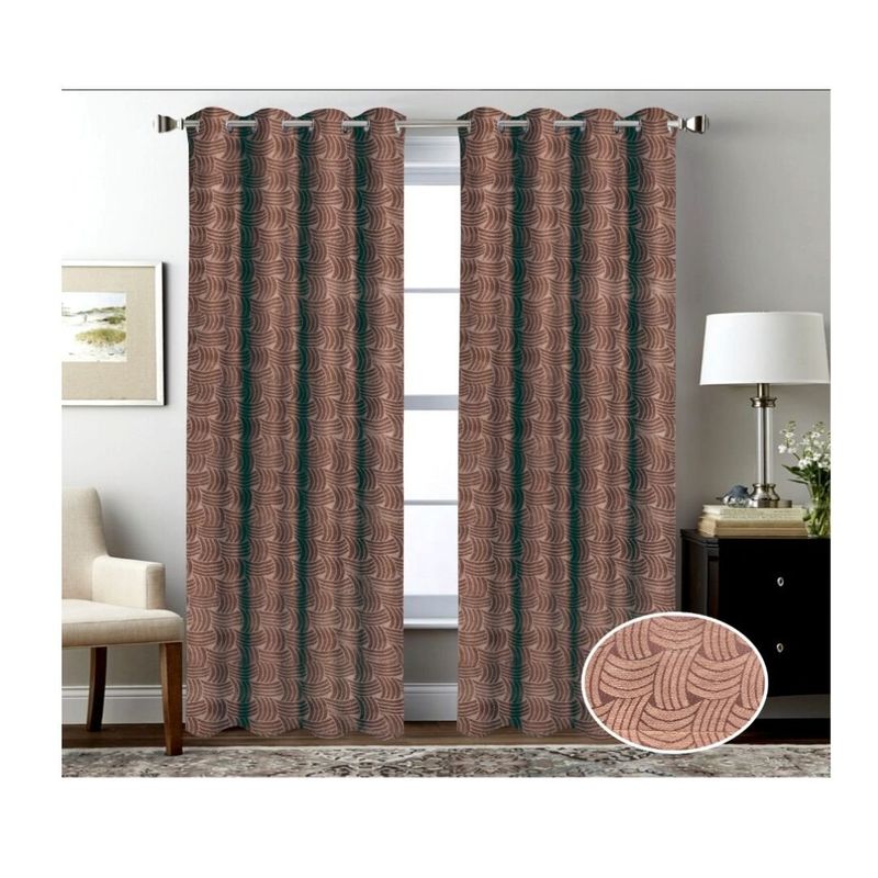 GENERICO - Cortina Opaca Tradicional 2 Paños 140 x 230 cm - Marrón Hilado 549