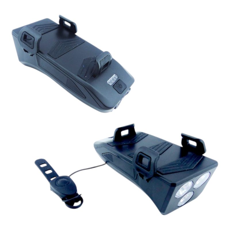 GENERICO - Luz Delantera DE 3 Led Bocina Y Power Bank Para Smartphone