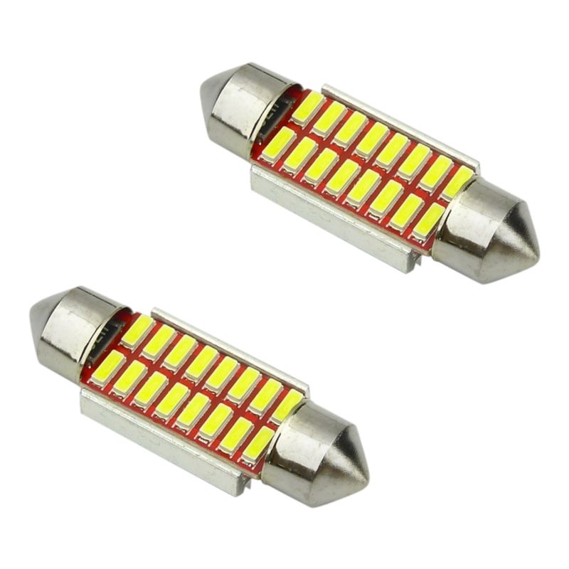 GENERICO - x2 Luz X 16 LED 4014 Tipo Fusible 36Mm 12 Volt