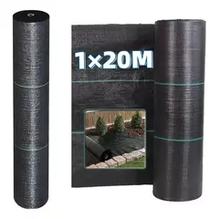 KUANGYE - Malla Antihierbas Jardin 1x20M Tela Geotextil Para Control De Maleza Rotura y Estabilizada Contra UV