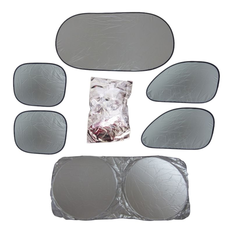 GENERICO - x2 set Parasol De 6 Piezas Para Auto Con Estuche